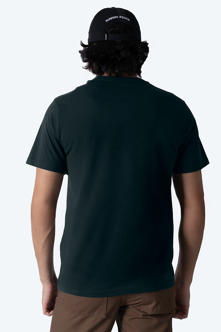 Playera básica cuello v verde oscuro - Hang Ten 