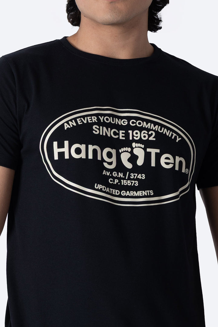 T-shirt negra manga corta Since 1962 - Hang Ten 