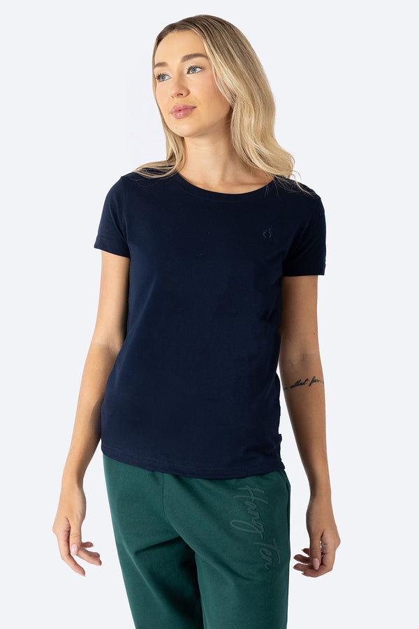 Playera básica cuello redondo azul marino - Hang Ten