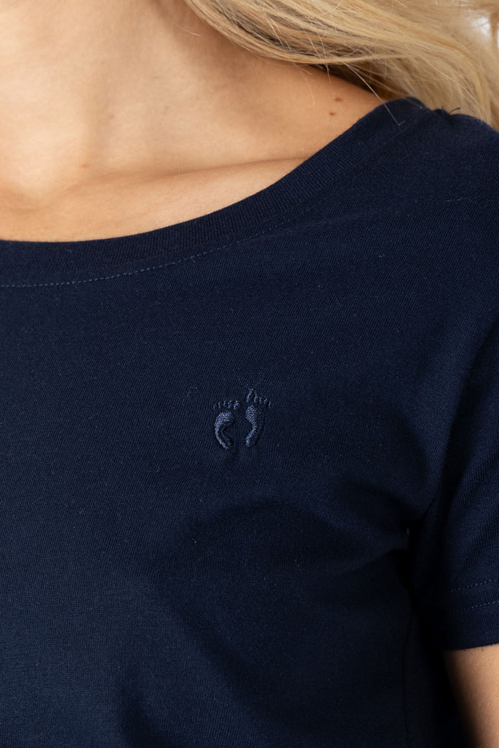 Playera básica cuello redondo azul marino - Hang Ten
