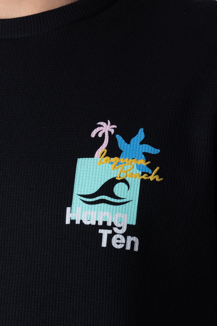 Playera negra con textura - Hang Ten 