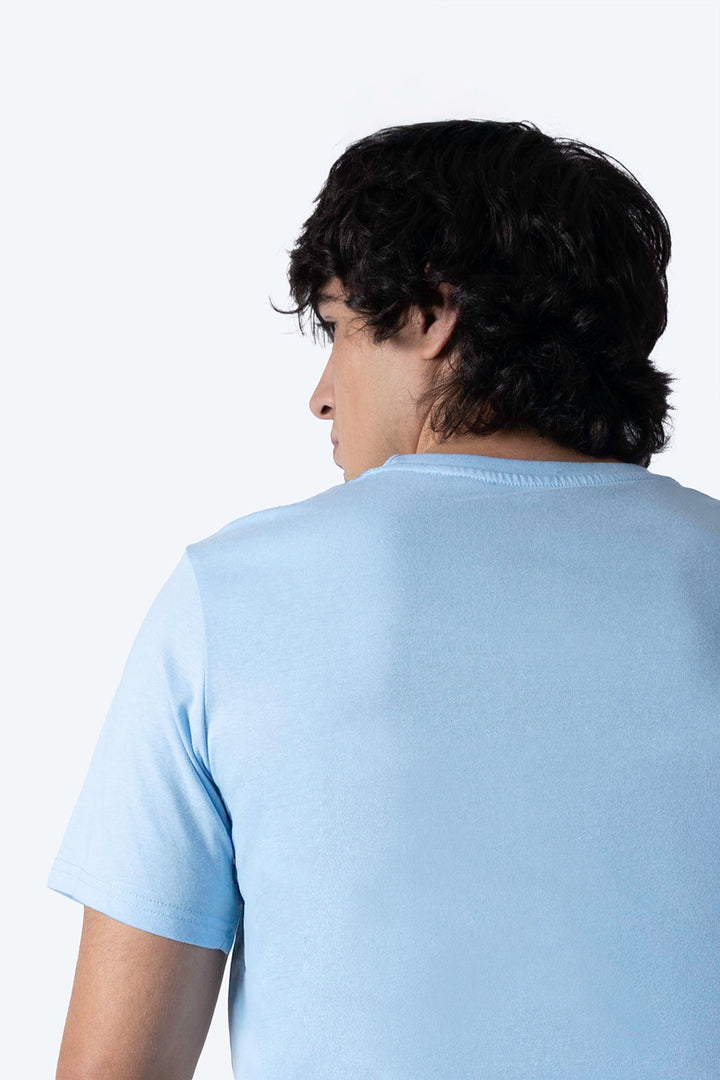Playera básica cuello redondo azul claro - Hang Ten 
