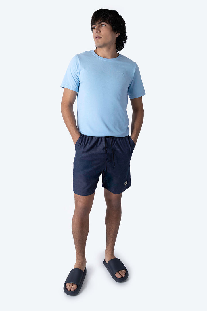 Bermuda casual azul medio con jareta - Hang Ten