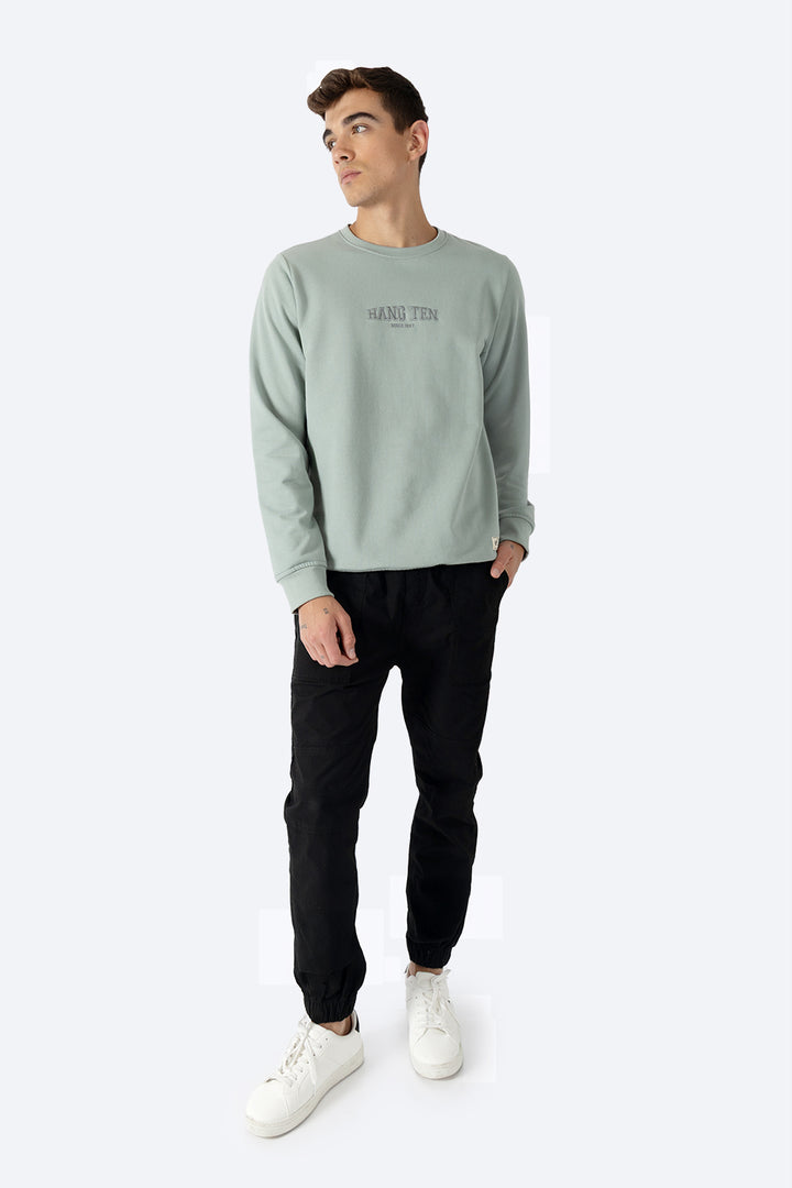 Sudadera verde claro cuello redondo - Hang Ten 