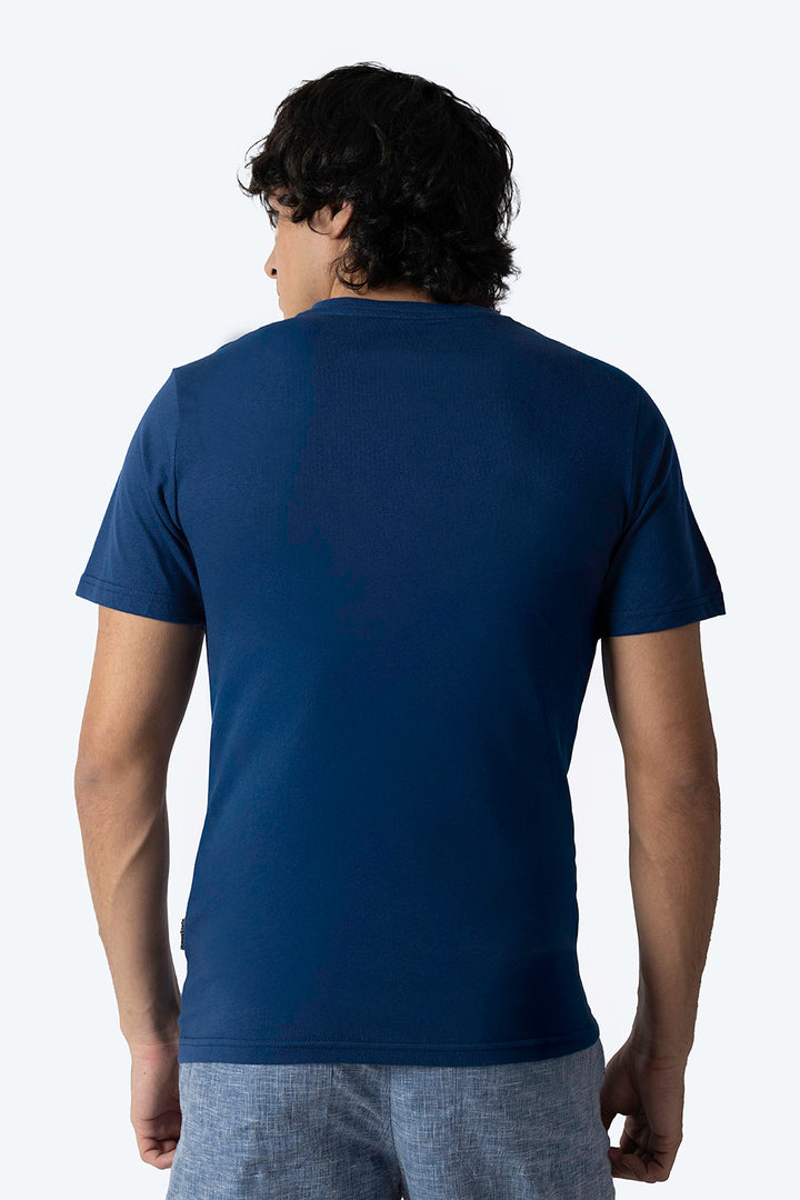 Playera básica cuello v azul - Hang Ten 