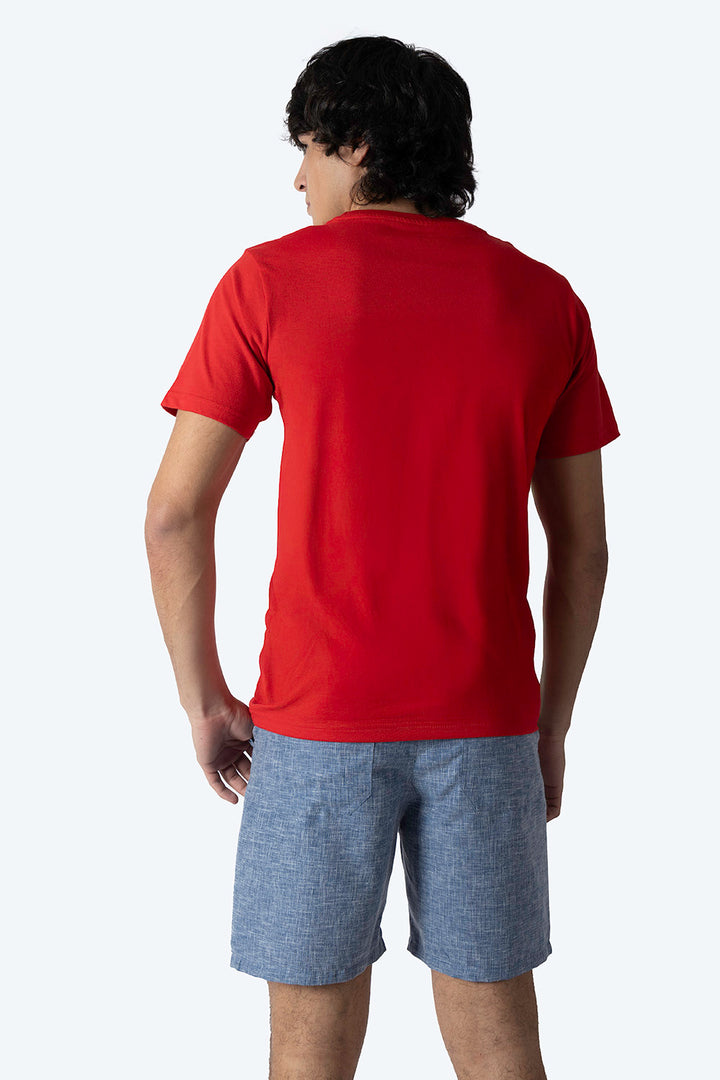 Playera básica cuello redondo roja - Hang Ten 