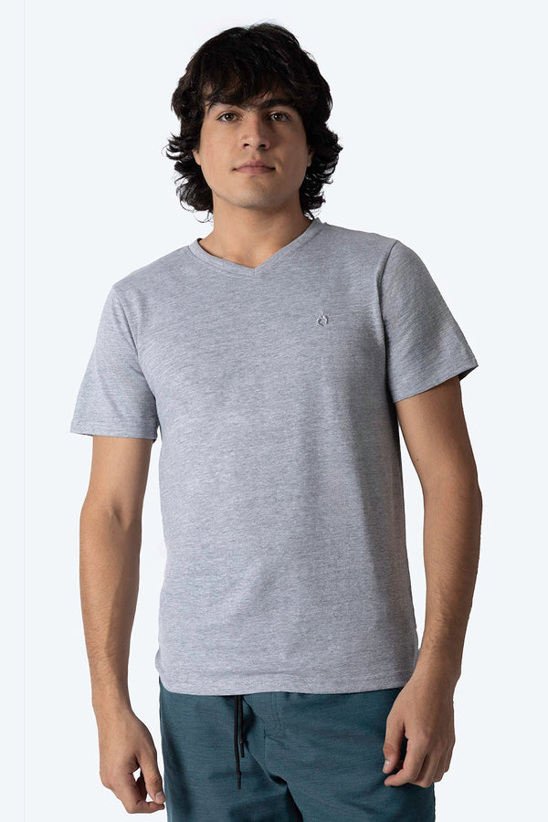 Playera básica cuello v gris - Hang Ten 