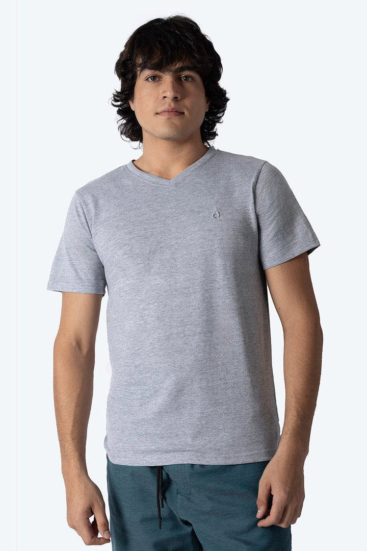 Playera básica cuello v gris - Hang Ten 