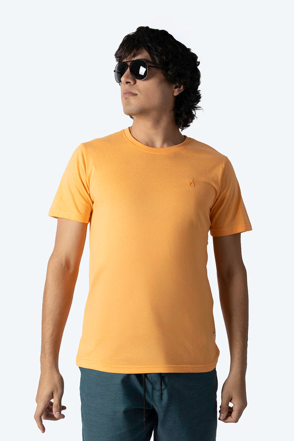 Playera básica cuello redondo naranja - Hang Ten 