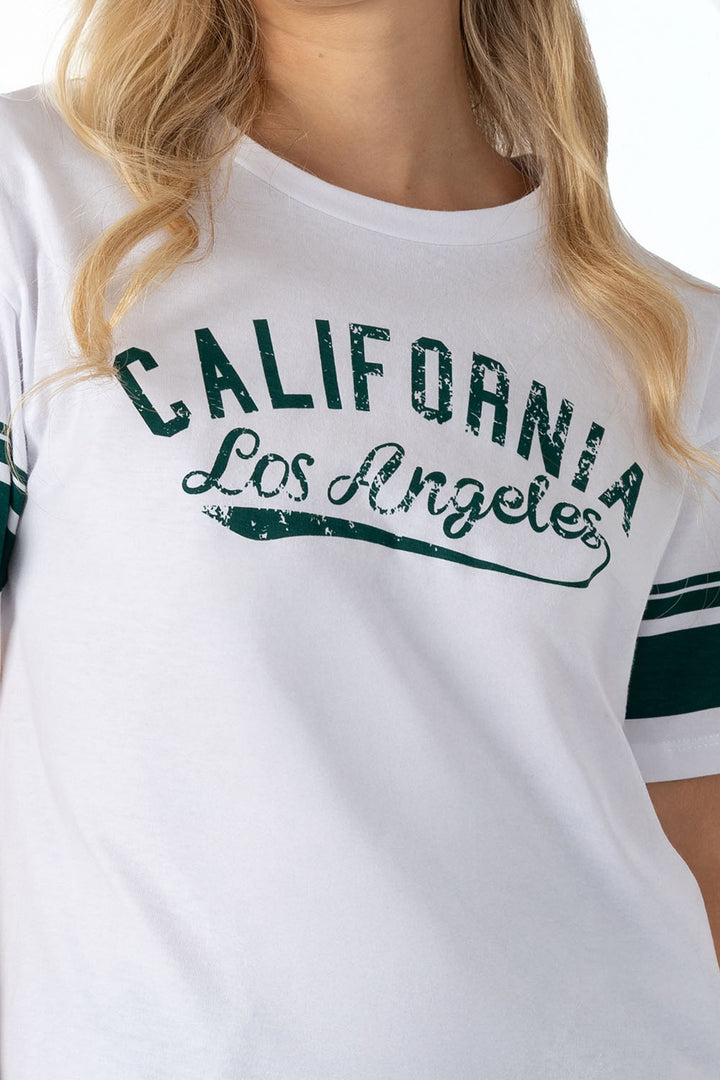 Playera boxy blanca con diseño - Hang Ten