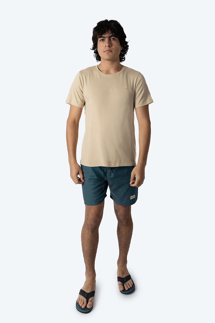 Playera básica cuello redondo café claro - Hang Ten 