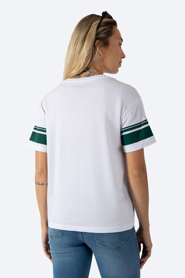 Playera boxy blanca con diseño - Hang Ten