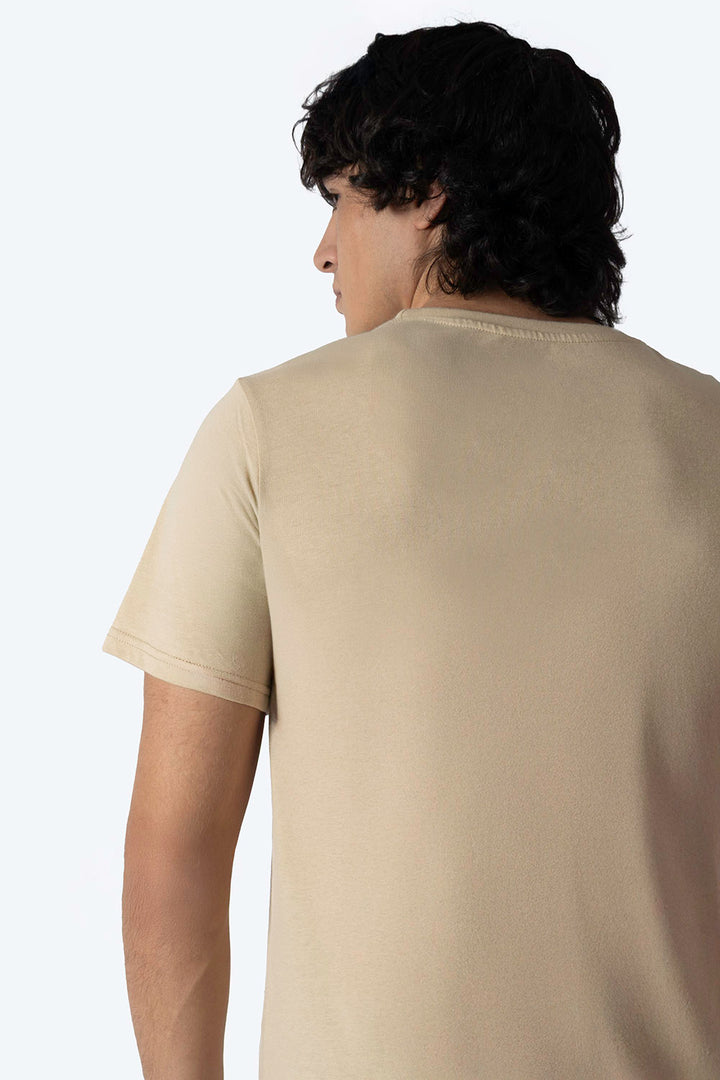 Playera básica cuello redondo café claro - Hang Ten 