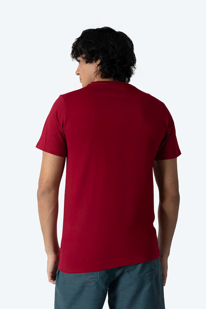 Playera básica cuello redondo rojo cereza - Hang Ten 