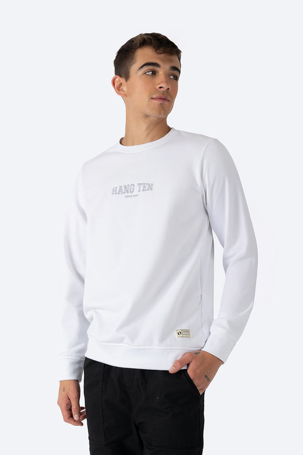 Sudadera blanca cuello redondo - Hang Ten 