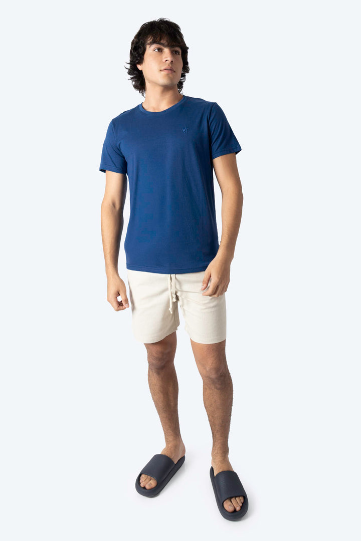 Playera básica cuello redondo azul - Hang Ten 