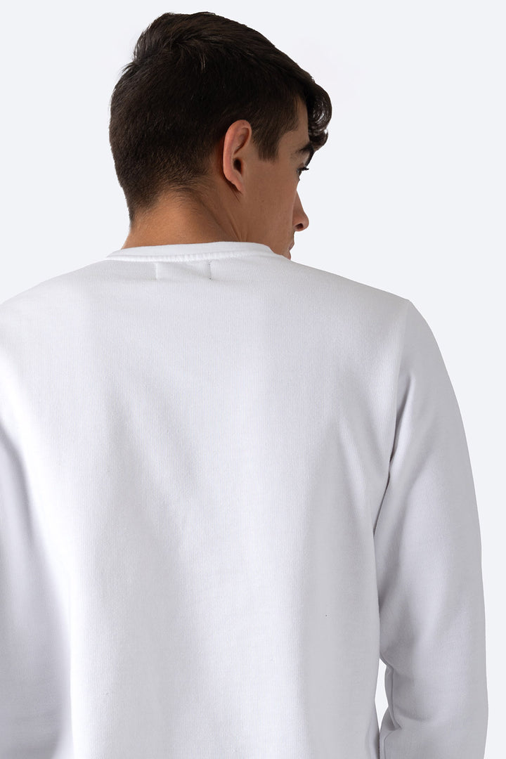 Sudadera blanca cuello redondo - Hang Ten 