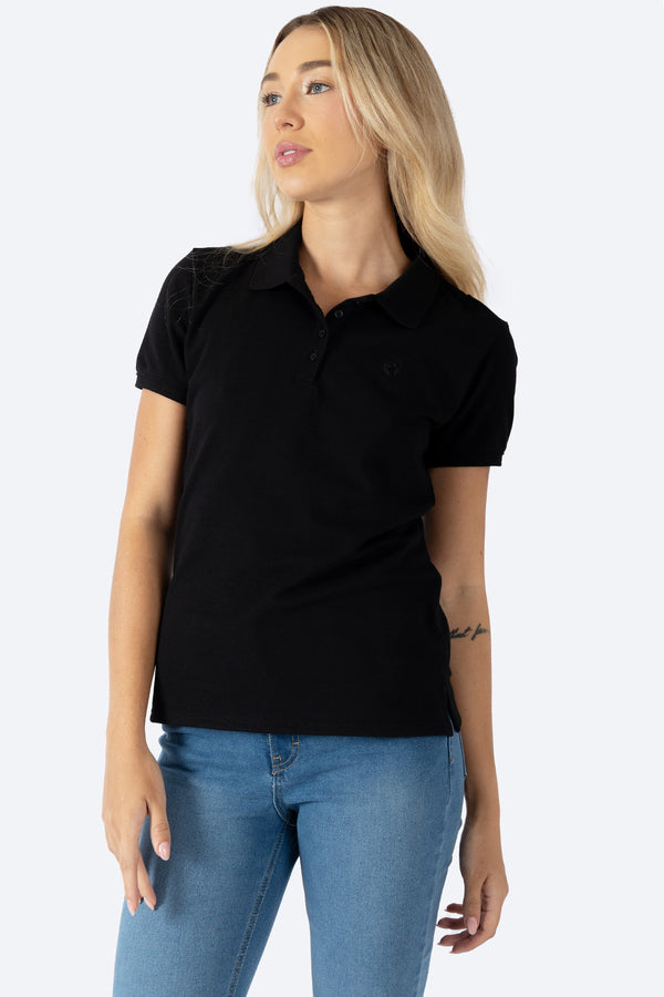Polo piqué new negra  - Hang Ten