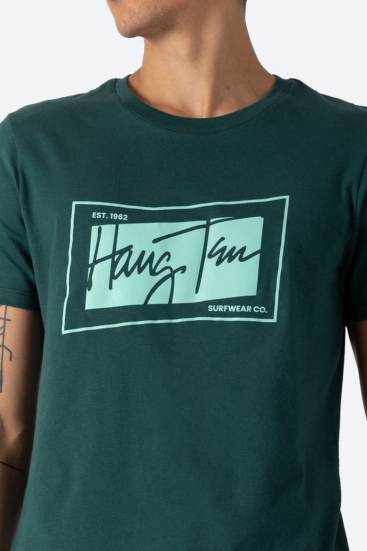 T-shirt verde oscuro "Est. 1962 Hang Ten" - Hang Ten 
