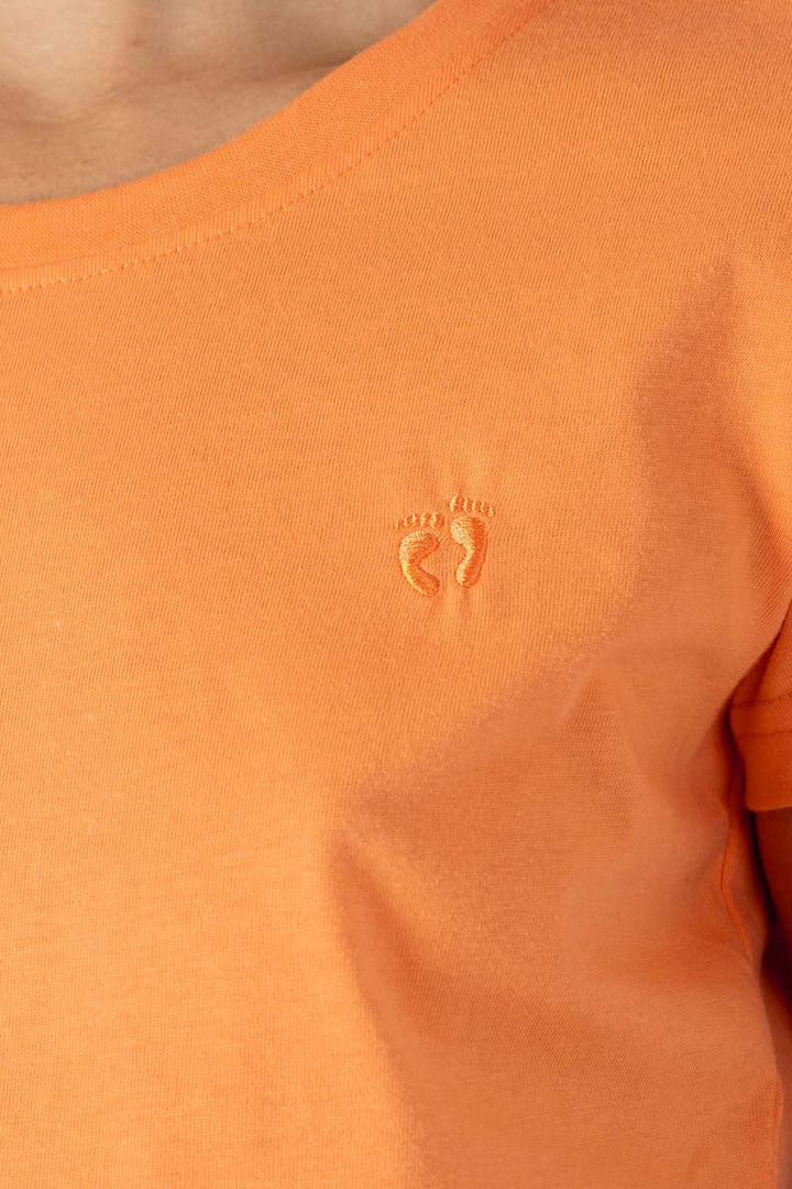 Playera básica cuello redondo naranja claro  - Hang Ten
