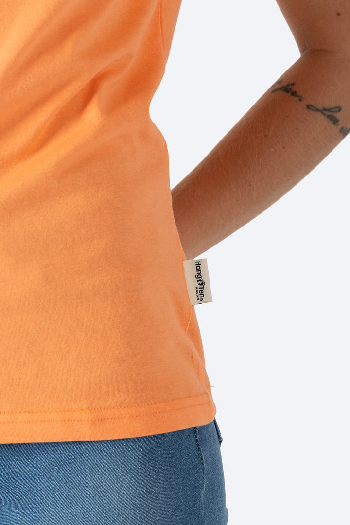 Playera básica cuello redondo naranja claro  - Hang Ten