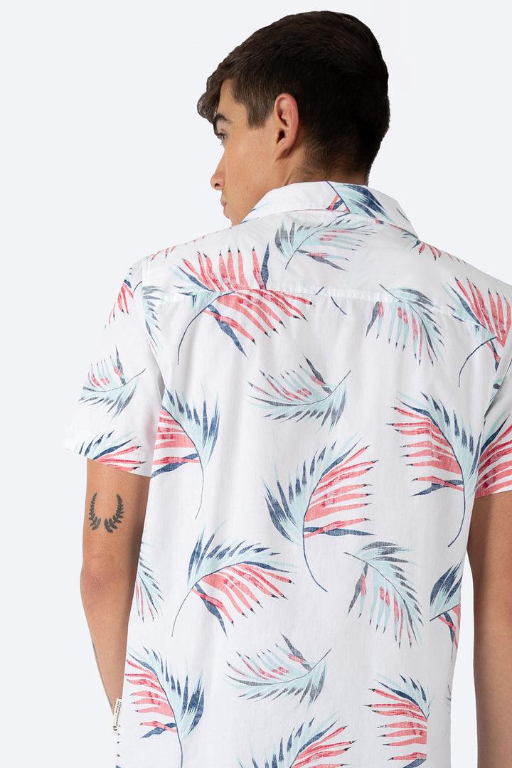 Camisa blanca estampado hojas - Hang Ten