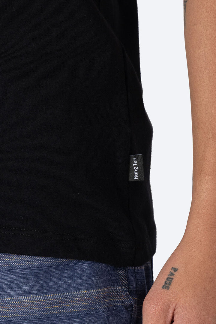 Tank top negra estampado espalda - Hang Ten