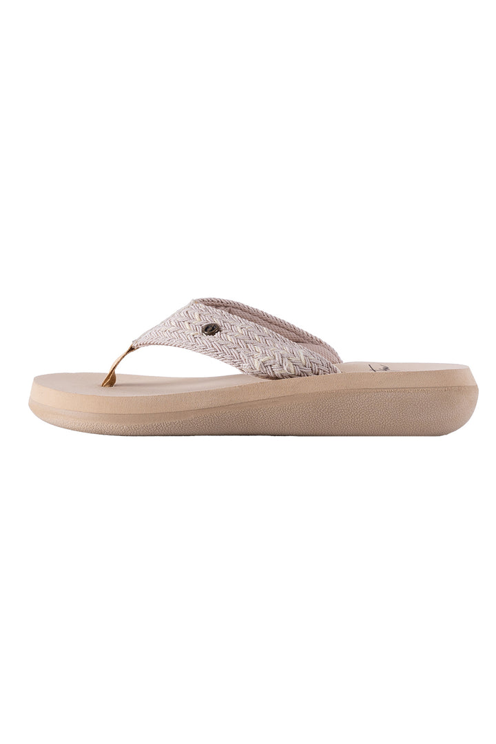 Sandalia flip flop tejida beige - Hang Ten 