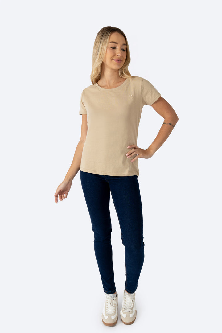 Playera básica cuello redondo café  - Hang Ten