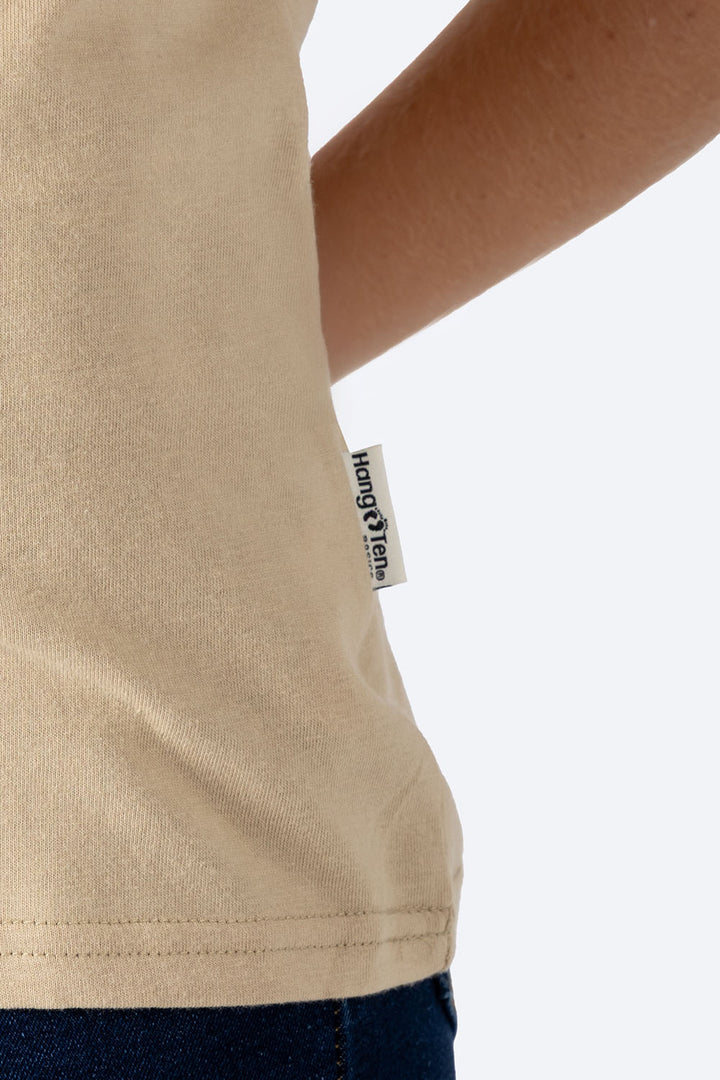 Playera básica cuello redondo café  - Hang Ten