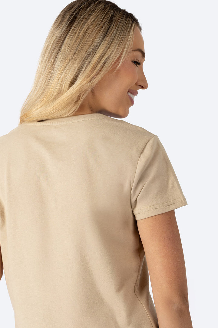 Playera básica cuello redondo café  - Hang Ten