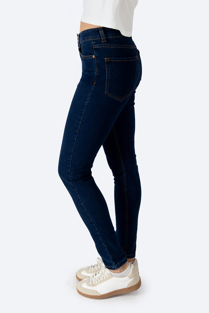 Jeans skinny tiro alto azul oscuro - Hang Ten 