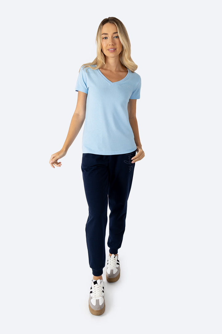 Playera básica azul claro cuello V - Hang Ten