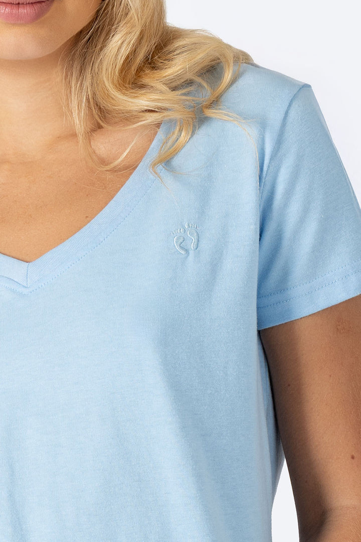 Playera básica azul claro cuello V - Hang Ten