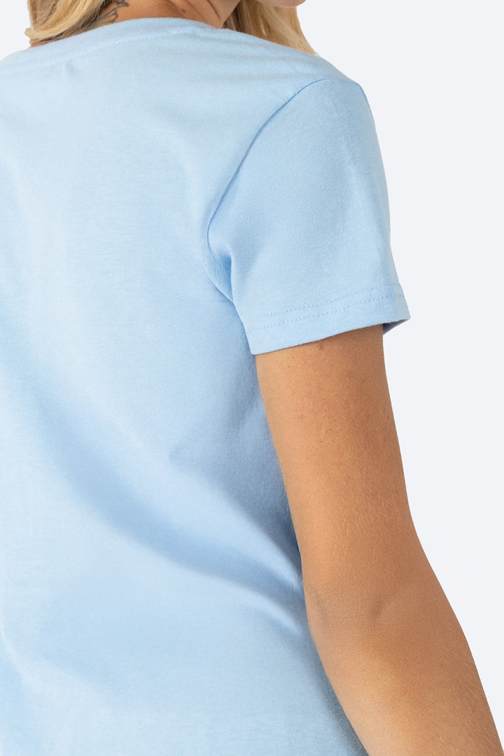 Playera básica azul claro cuello V - Hang Ten