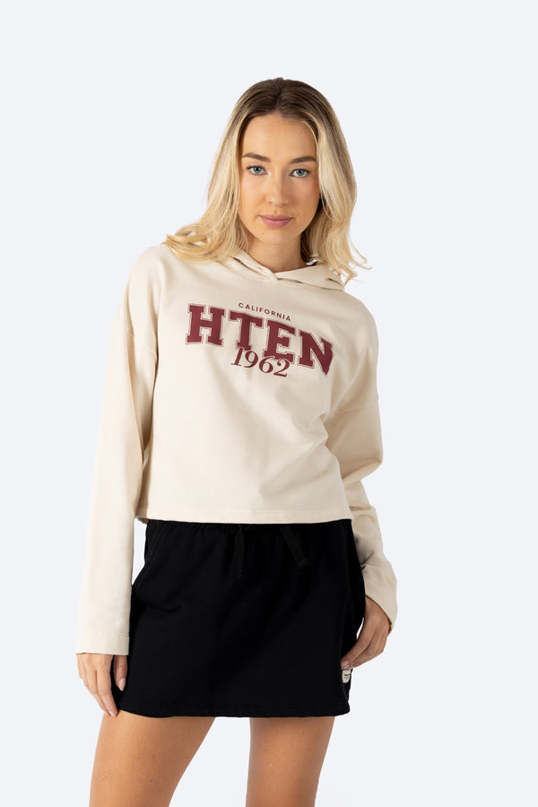 Sudadera cerrada beige con capucha HTEN 1962 - Hang Ten