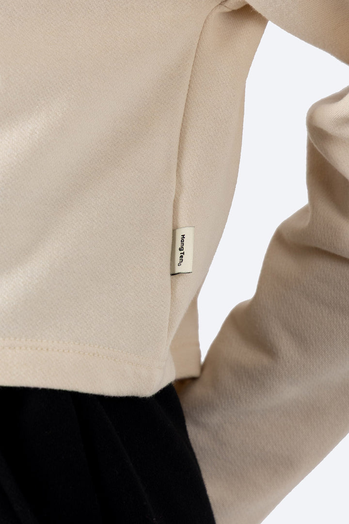 Sudadera cerrada beige con capucha HTEN 1962 - Hang Ten