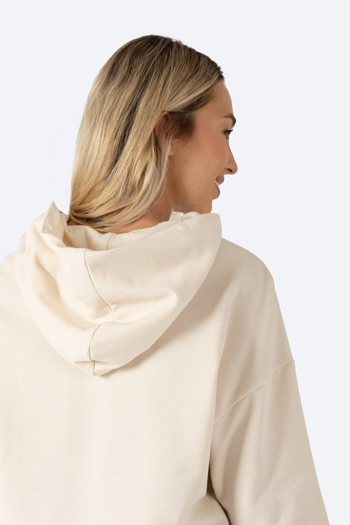 Sudadera cerrada beige con capucha HTEN 1962 - Hang Ten