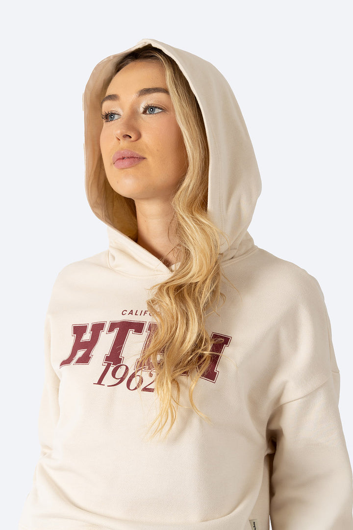 Sudadera cerrada beige con capucha HTEN 1962 - Hang Ten