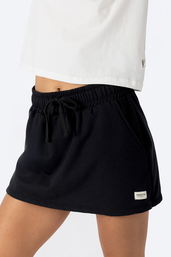 Short falda negra con jareta - Hang Ten