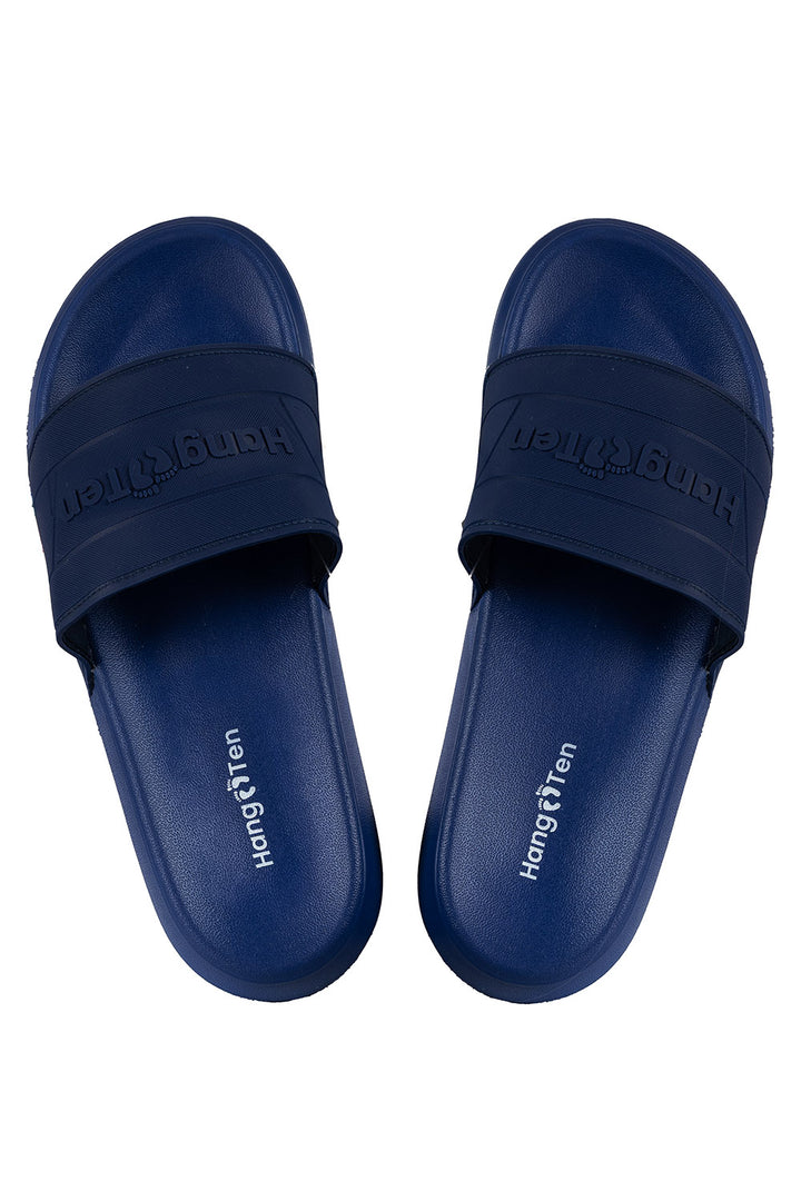 Sandalias azules con logo en relieve  - Hang Ten