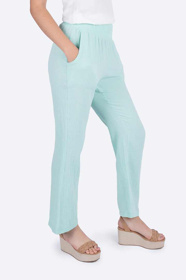 Pantalón casual aqua con resorte  - Hang Ten