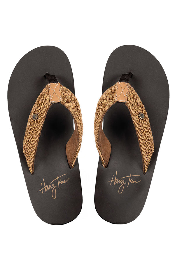 Sandalia flip flop tejida café - Hang Ten 