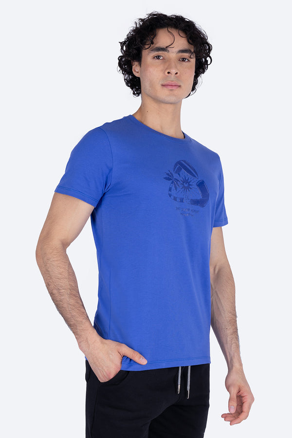 Playera azul rey cuello redondo - Hang Ten 