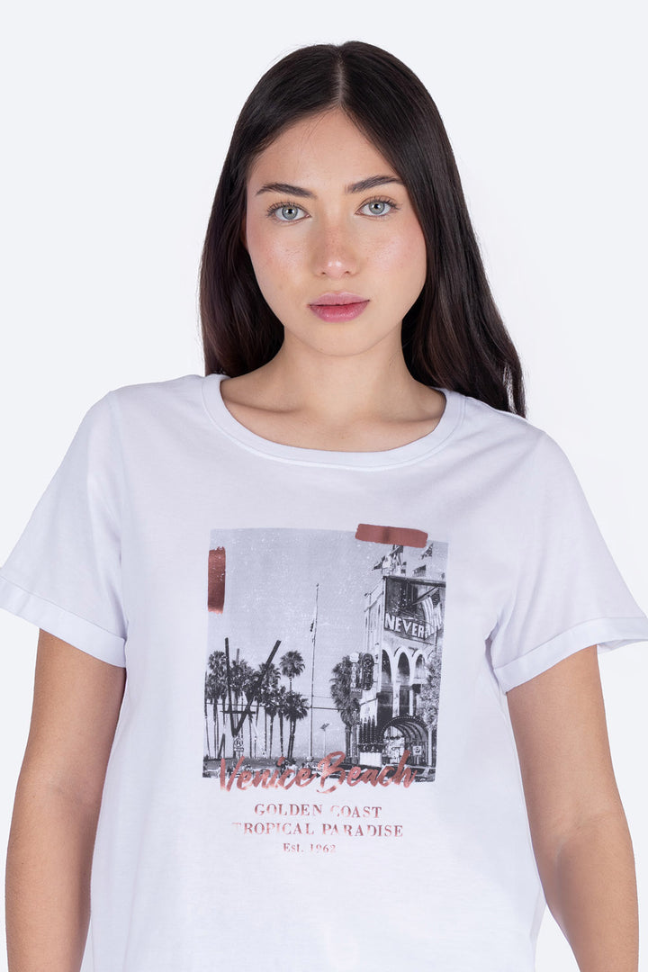 Playera manga corta con estampado-Hang Ten