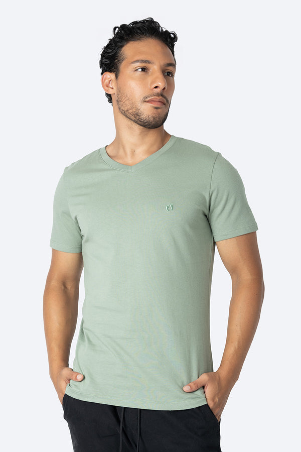Básica verde claro cuello V - Hang Ten 