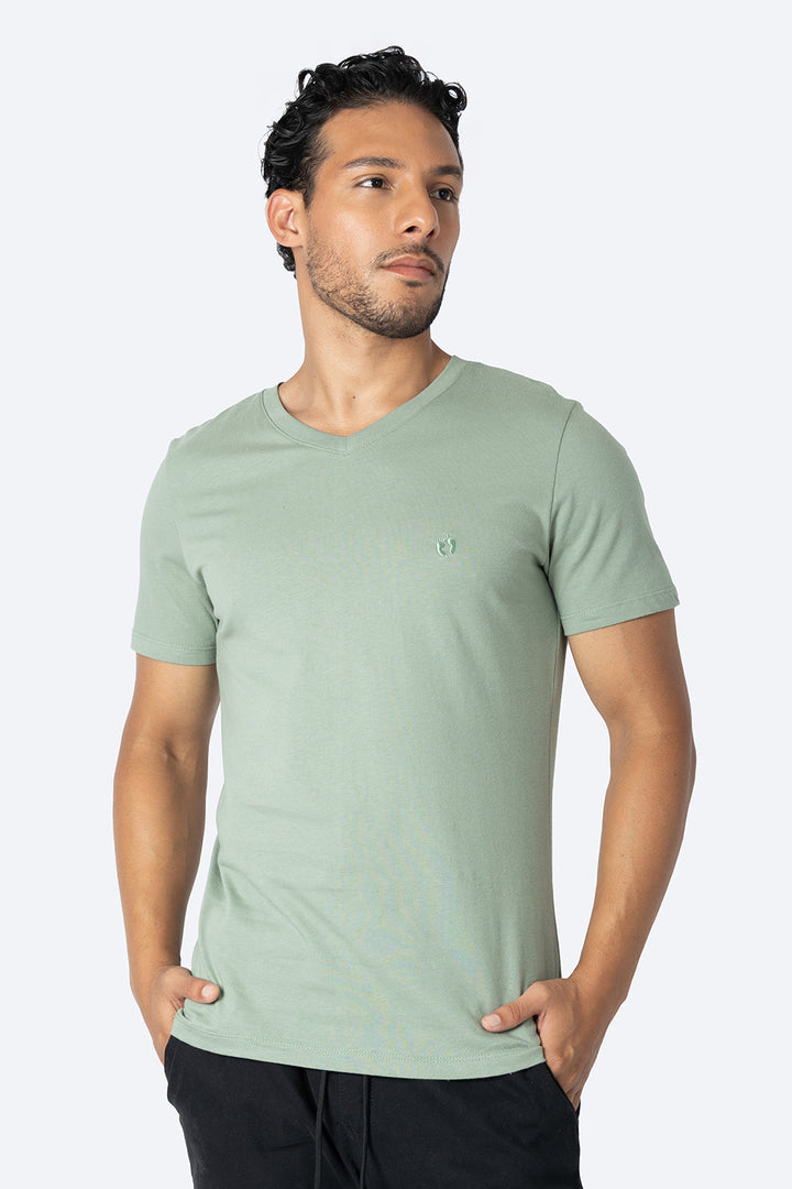 Básica verde claro cuello V - Hang Ten 