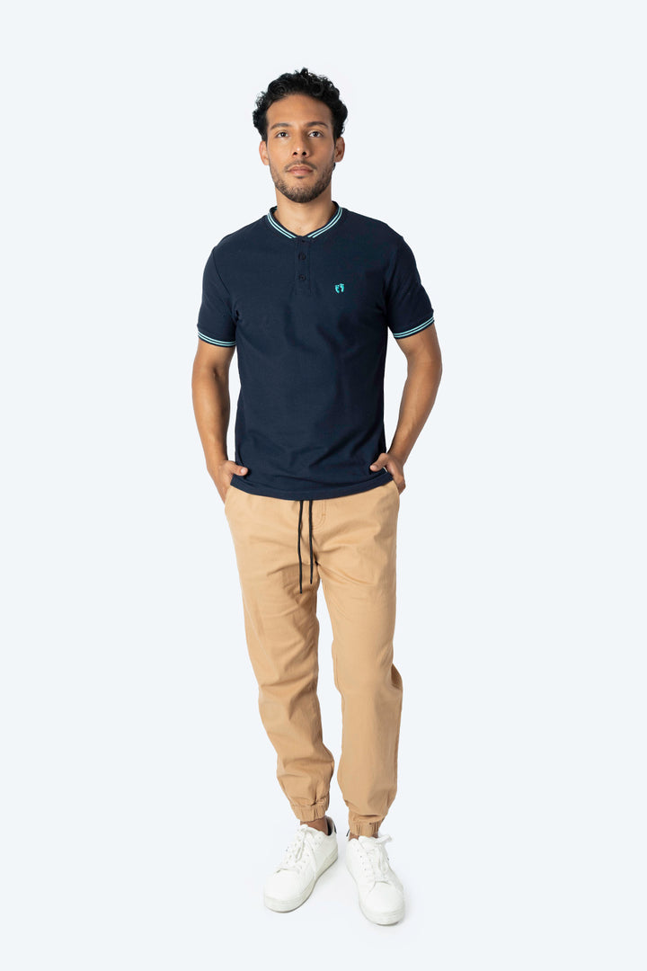 Playera henley azul marino - Hang Ten 