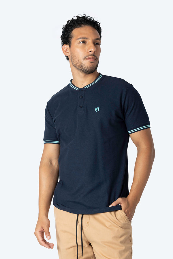 Playera henley azul marino - Hang Ten 