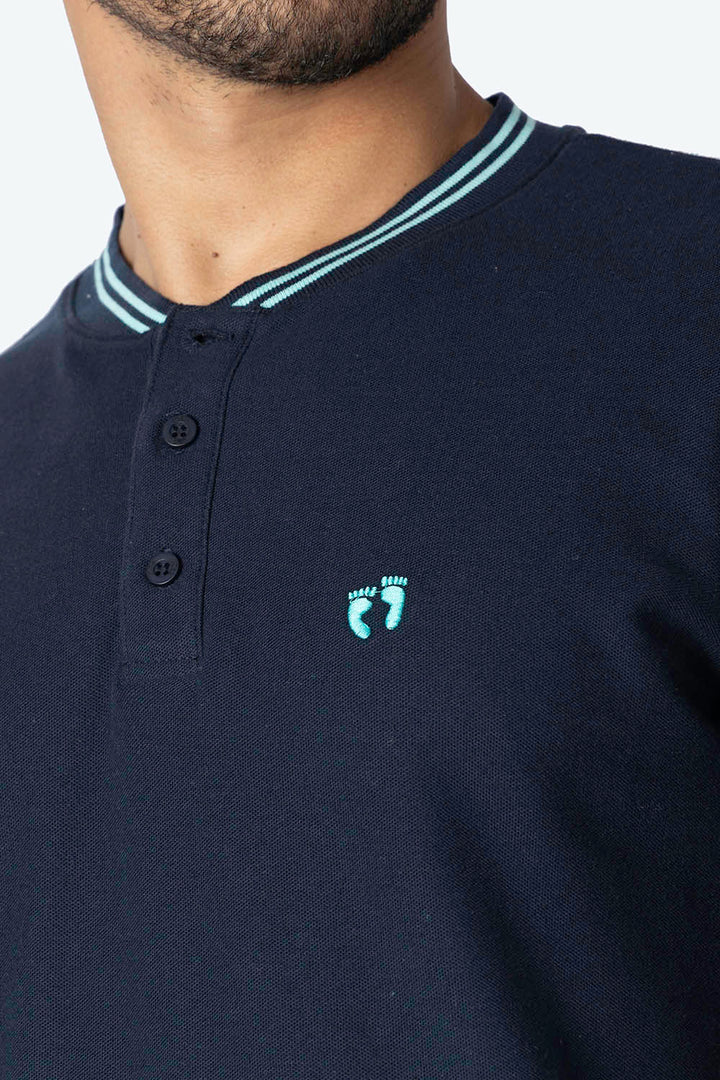 Playera henley azul marino - Hang Ten 